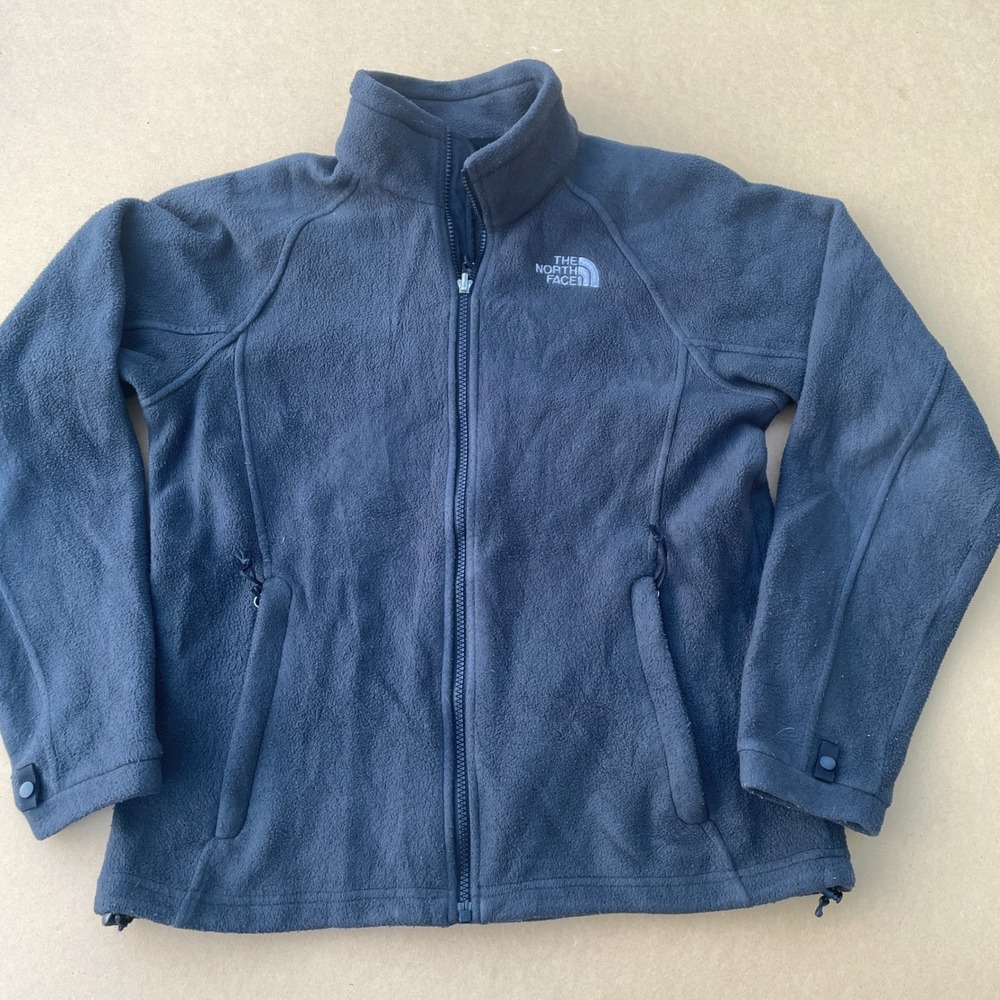 The North Face Fleece Jacket Womens M Black Hiking Full Zip TKA 100 Mid-Layer